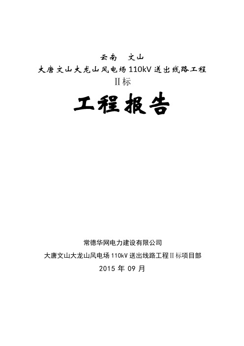 大唐文山大龙山风电场110kV送出线路报告