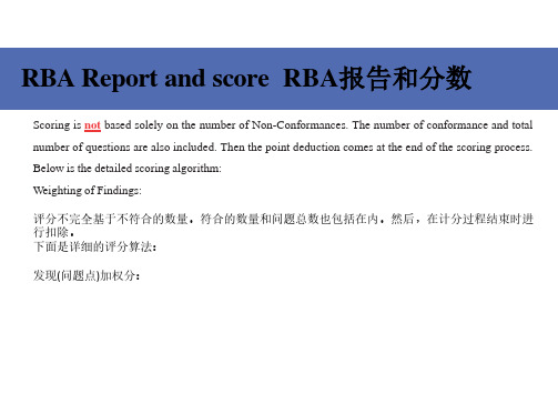 最准确RBA(原EICC)报告打分标准(中英文)2018