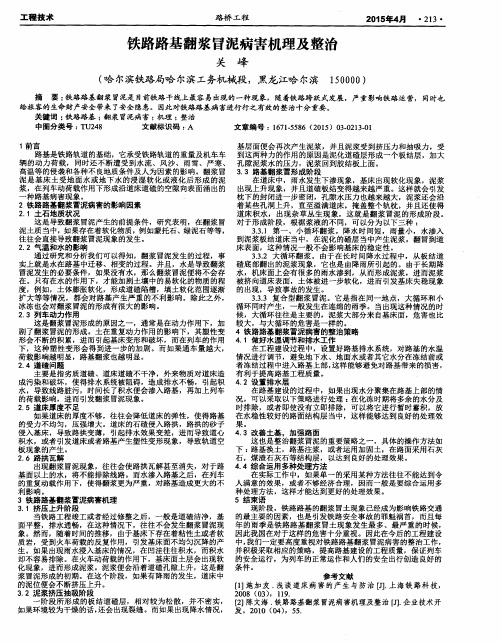 铁路路基翻浆冒泥病害机理及整治