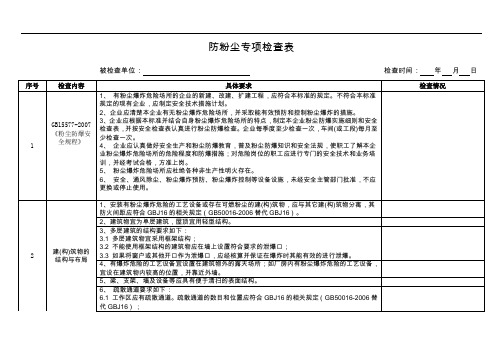 防粉尘专项检查表