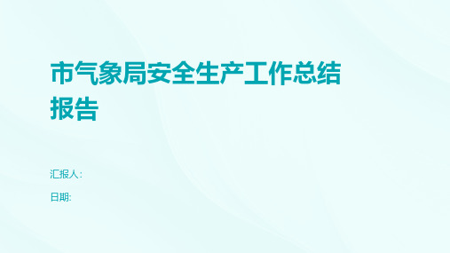 市气象局安全生产工作总结报告