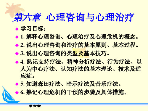 护理心理学 06第六章   心理咨询和治疗