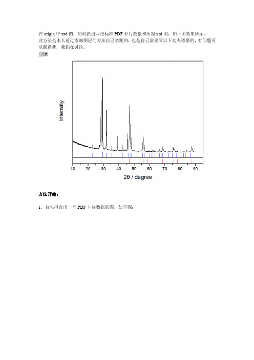 origin中xrd作图,如何将两个标准pdf卡片数据做到一张图中