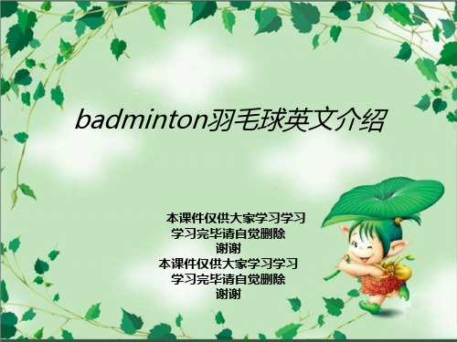 badminton羽毛球英文介绍