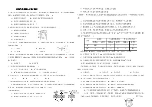 物质的跨膜运输的实例及方式练习