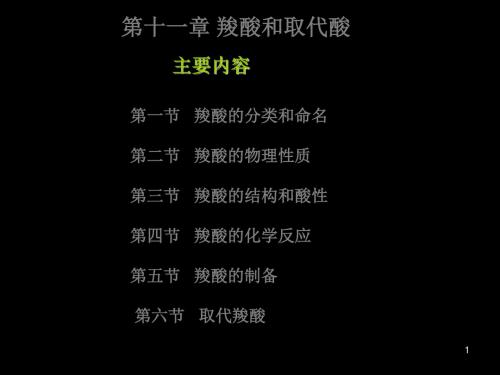 胡勇-有机化学教学 第十一章 羧酸和取代羧酸 104页PPT文档