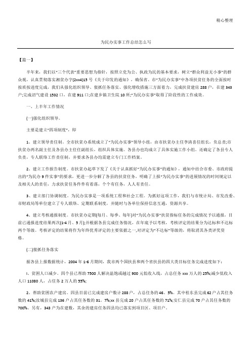 为民办实事工作总结怎么写