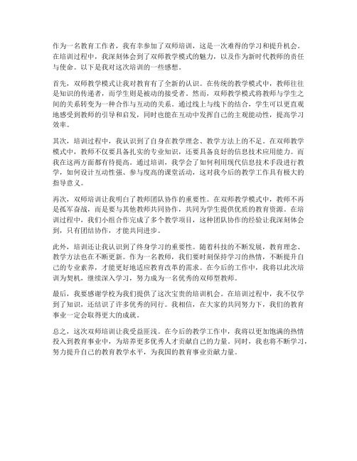 教师双师培训感想