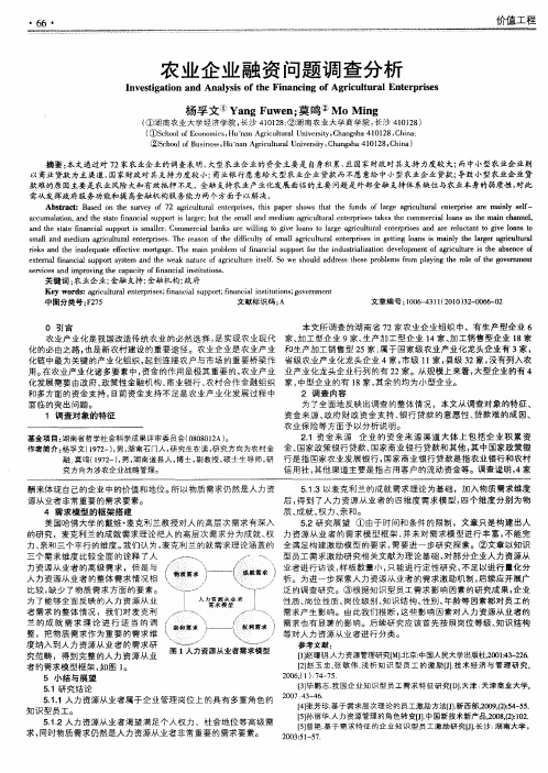 农业企业融资问题调查分析