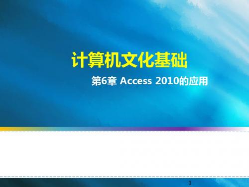 第6章  Access 2010的应用