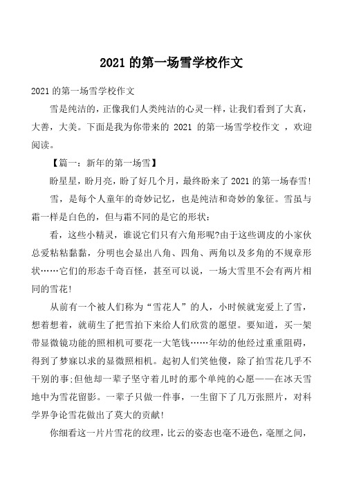 2021的第一场雪学校作文