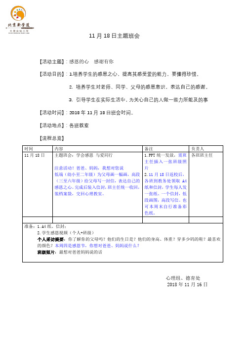 11月18日班会主题