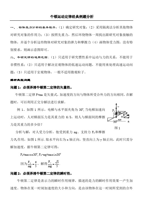 牛顿运动定律经典计算题汇总