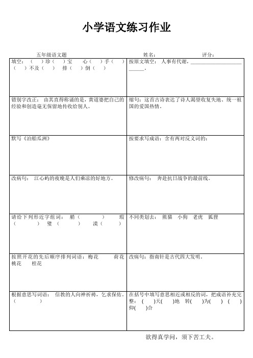 小学语文练习作31