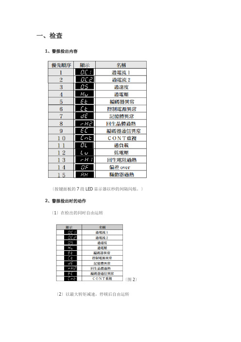 富士伺服器故障代码与维修