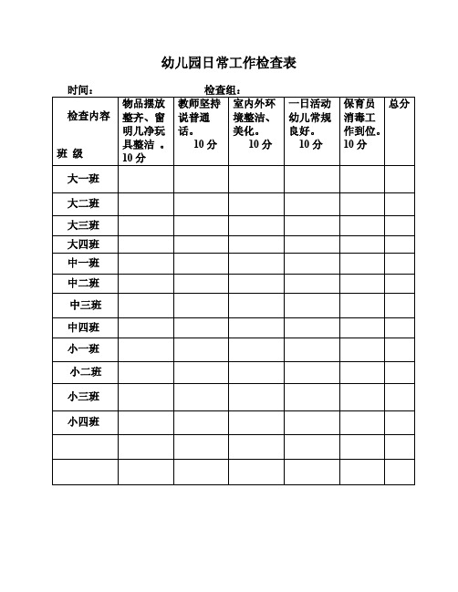 幼儿园日常工作检查表.docx