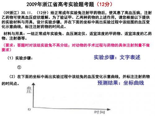 2000--2015年7年浙江省高考实验题考题