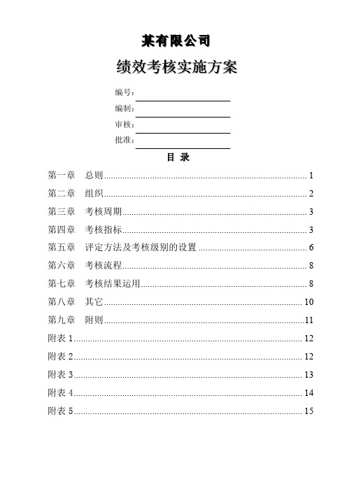 汽车制造公司绩效考核方案17页word文档