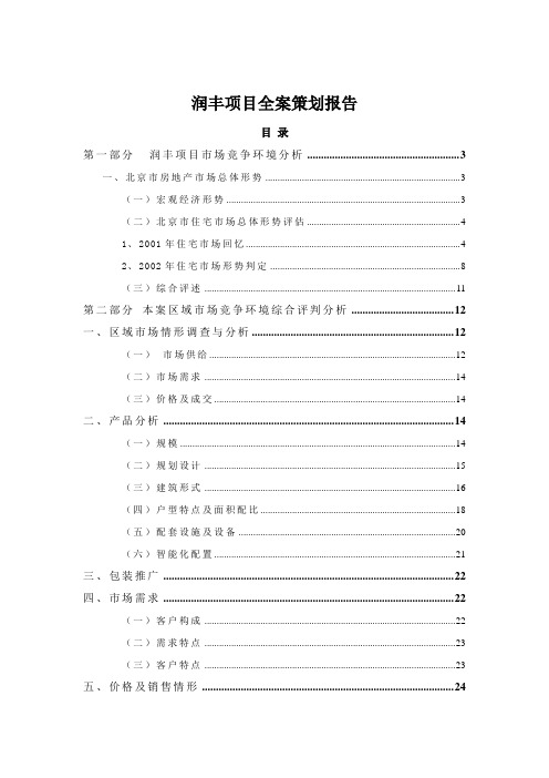 润丰项目全案策划报告