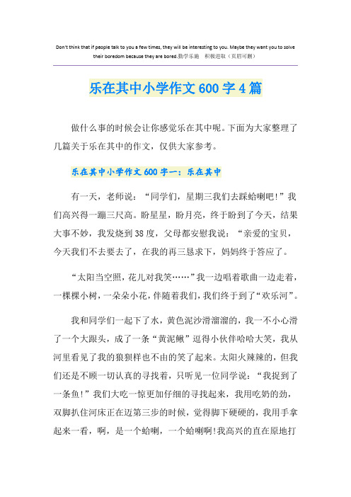 乐在其中小学作文600字4篇