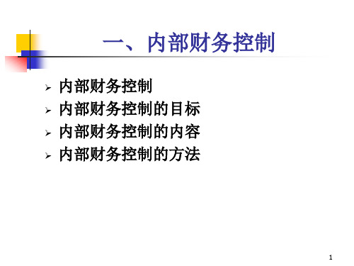 财务内部控制及制度体系建设