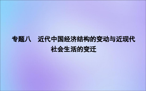 (福建专用)2019年高中历史学业水平测试专题八近代中国经济结构的变动与近现代社会生活的变迁课件