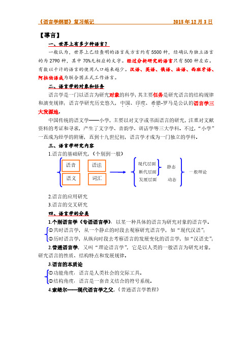 语言学概论 复习笔记