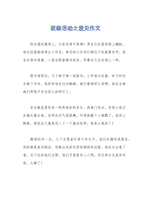 班级活动之我见作文