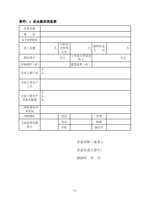 化工企业二级安全生产标准化自查自纠自查表