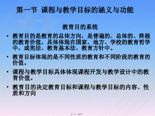 《课程与教学理论专题研究》课程与教学的目标