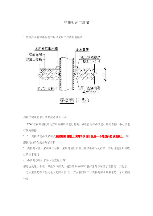 穿楼板洞口封堵