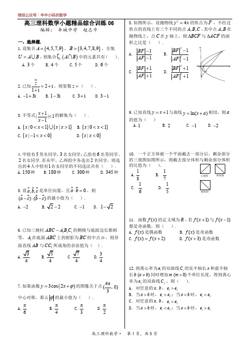 高三理科数学小题精品综合训练06__精编版__含详解