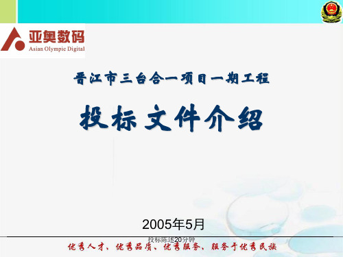 投标陈述20分钟 ppt课件