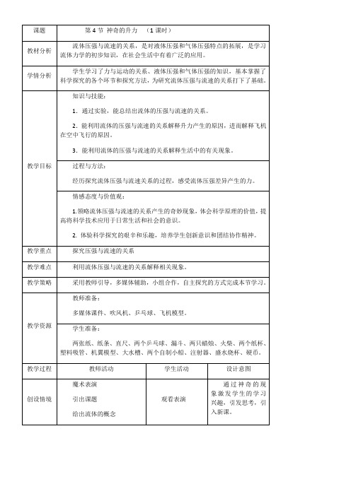 流体的压强与流速的关系-说课一等奖