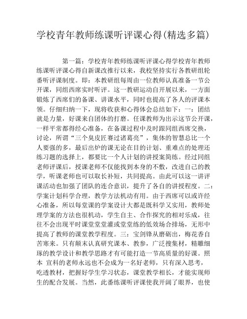 学校青年教师练课听评课心得(精选多篇)