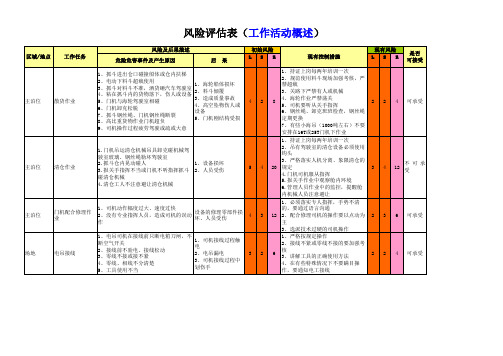 风险评估表(概述) v1