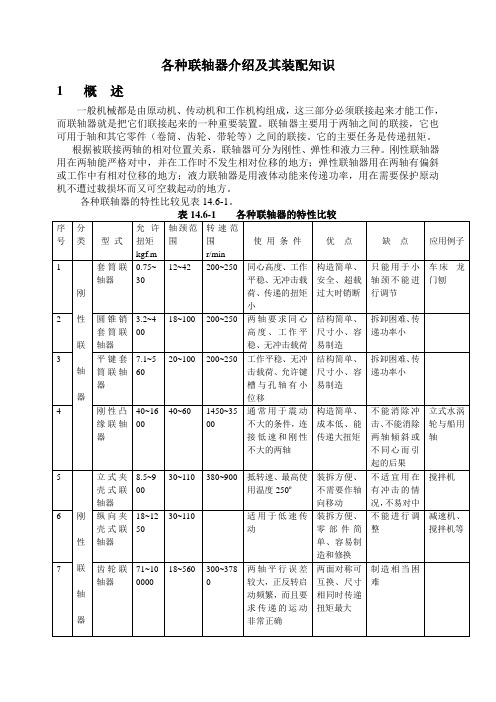 各种联轴器介绍及其装配知识