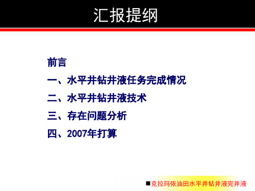 克拉玛依油田水平井钻井液完井液技术应用分析