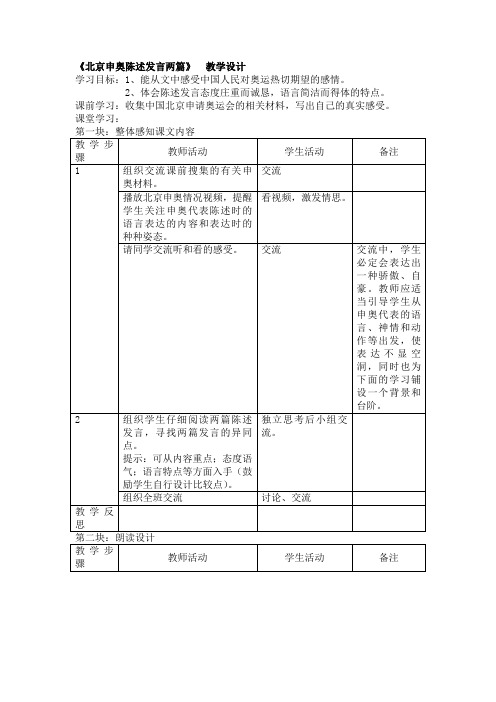 北京申奥陈述发言两篇