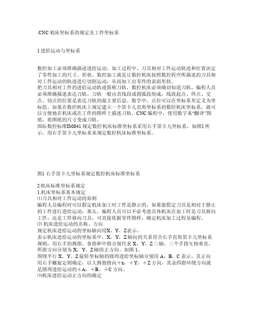 CNC机床坐标系的确定及工件坐标系