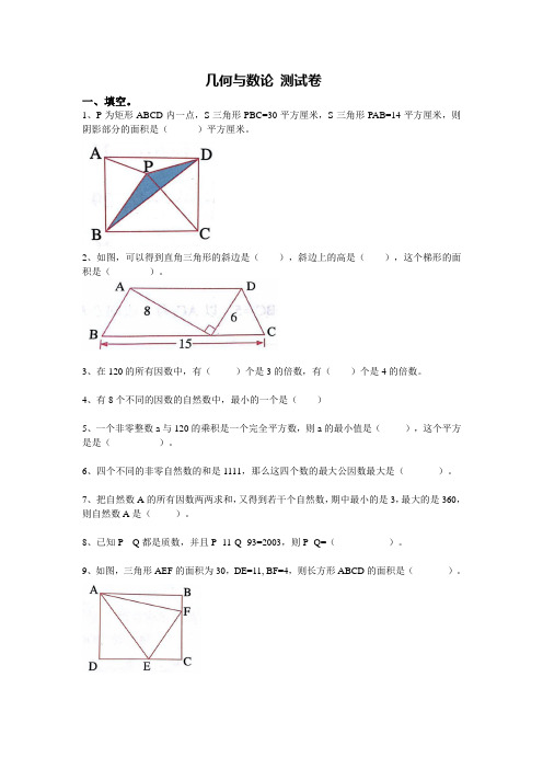 小学奥数 几何与数论 测试卷