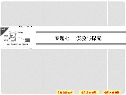 高三生物二轮冲刺专题查补 专题7 实验与探究课件 