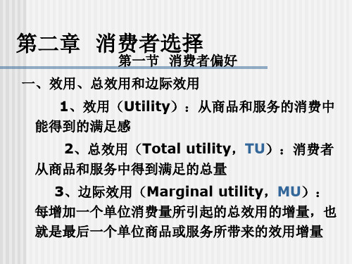 《微观经济学》第二章消费者选择