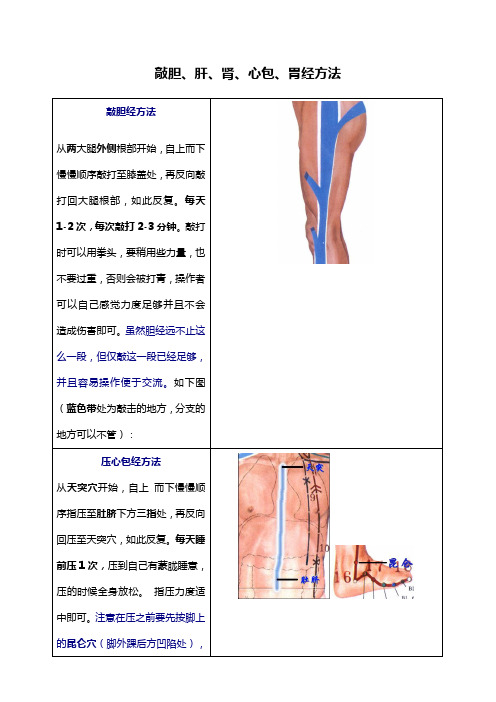 经络图表   敲胆经方法