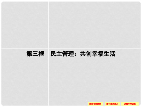 高中政治 1.2.3 民主管理 共创幸福生活课件 新人教版