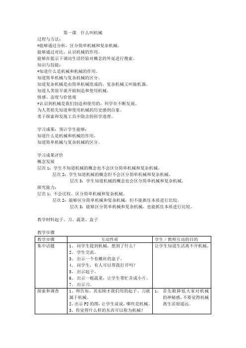 苏教版 小学五年级下册全册科学教案