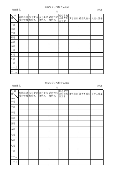 消防日常检查记录表