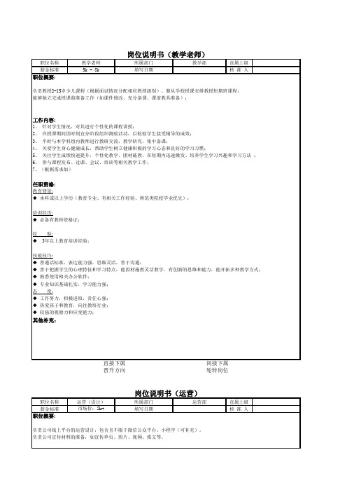 教育培训机构学管师岗位职责