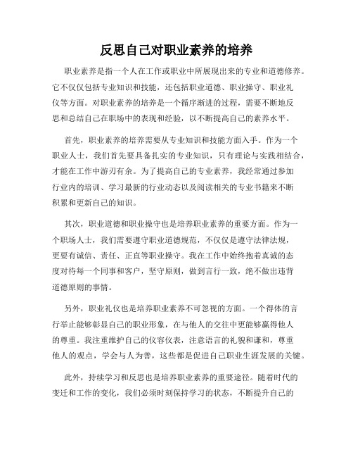 反思自己对职业素养的培养