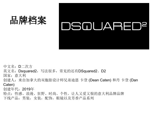 DSquared2品牌介绍共36页